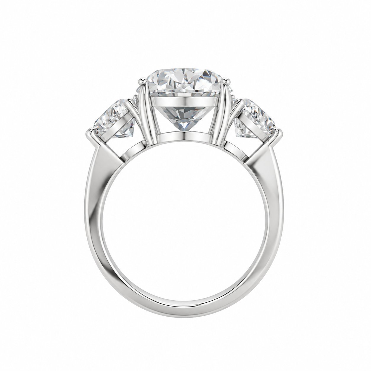 Oval Cut Three-Stone Engagement Ring with Pear Side Stones - 925 Sterling Silver - LR-2026002-925-SIL
